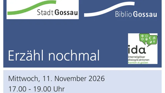 Flyer Erzähl nochmal_Einzel (Foto: Biblio Gossau) Flyer Erzähl nochmal_Einzel (Foto: Biblio Gossau)